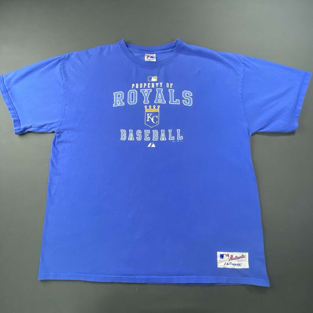 Majestic Kansas City Royals Men's 2XL Blue T-Shirt MLB Baseball